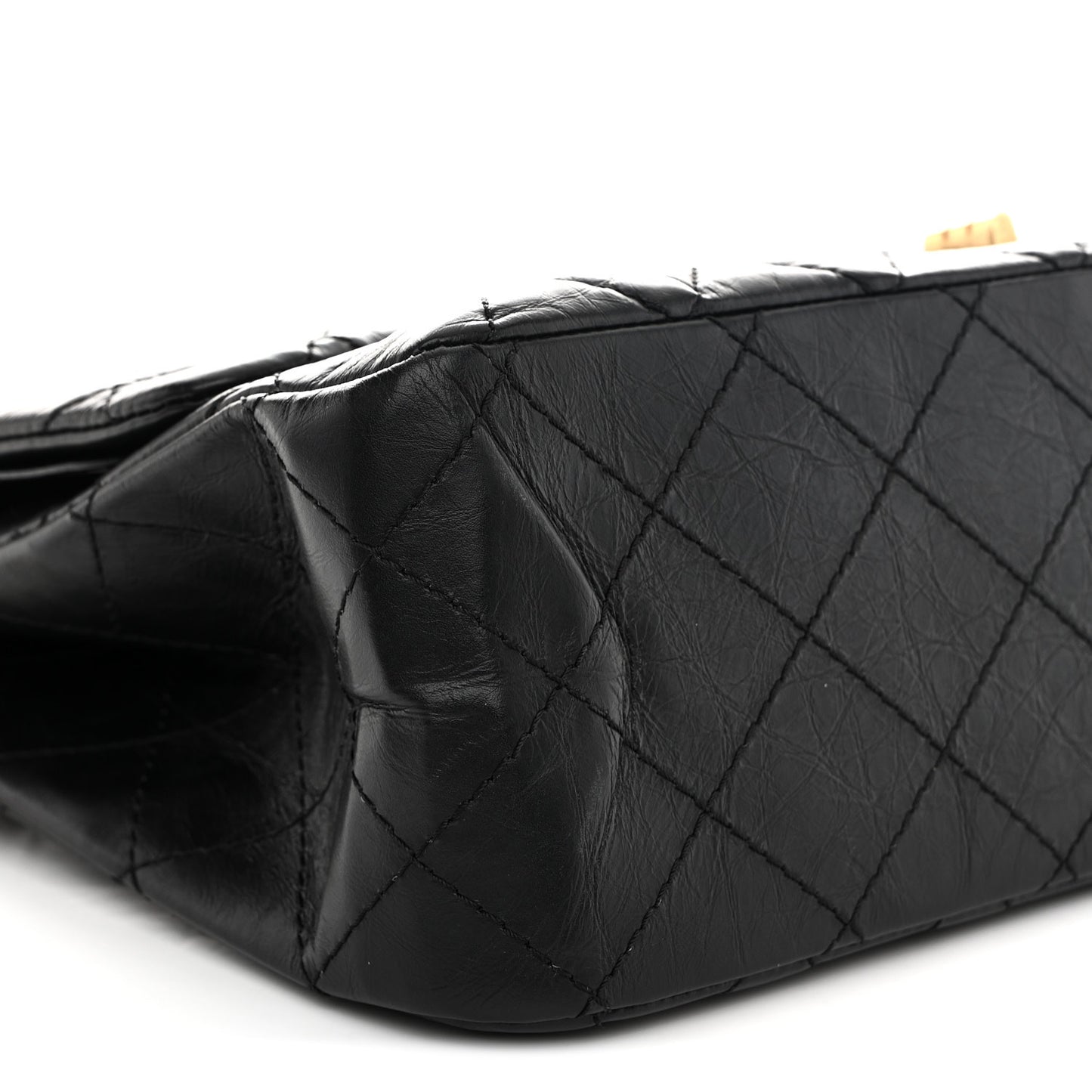 Aged Calfskin Quilted 2.55 Reissue 227 Flap Black