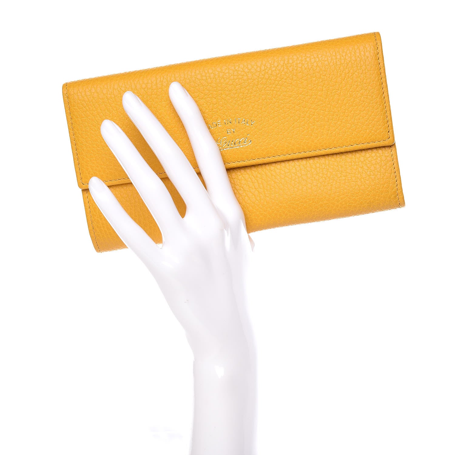 Gucci Dollar Calfskin Swing Continental Wallet Yellow 2 of 8