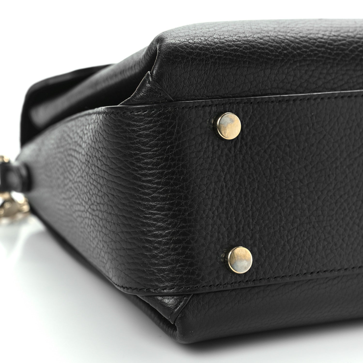 Gucci Dollar Calfskin Medium Interlocking G Top Handle Shoulder Bag Black 8 of 9