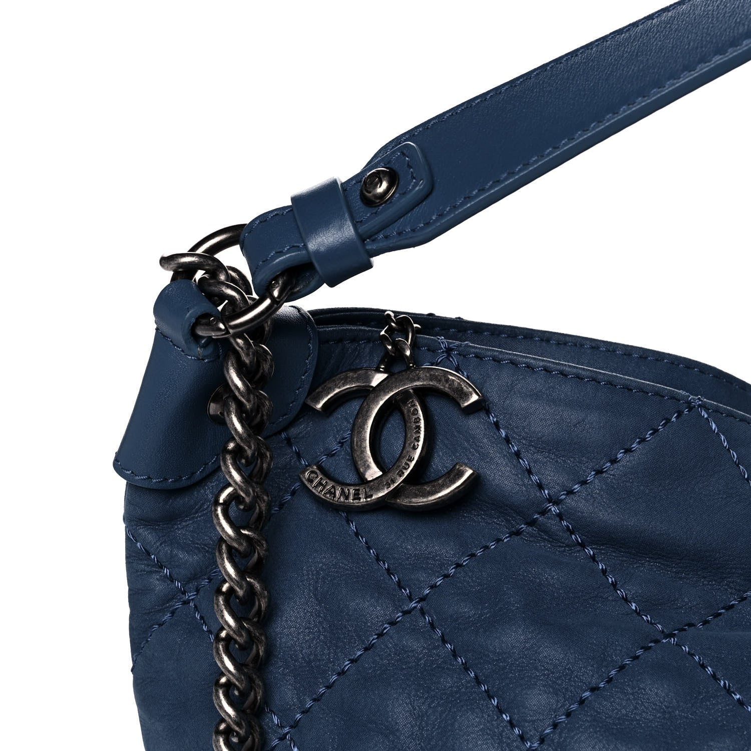 Chanel Iridescent Calfskin Quilted Daily Hobo Blue 8 of 10