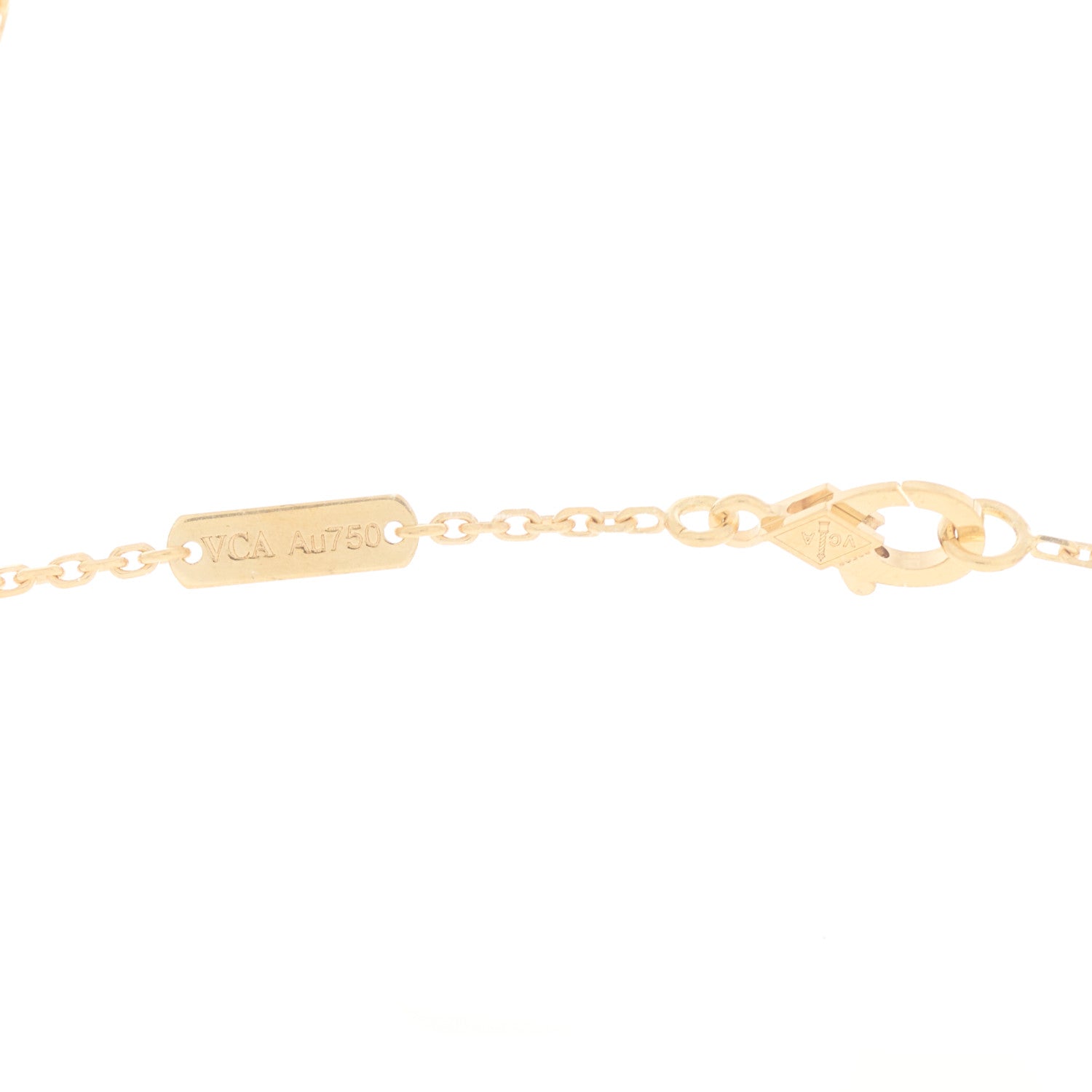 Van Cleef & Arpels 18K Yellow Gold Tiger Eye Vintage Alhambra Pendant Necklace 5 of 7