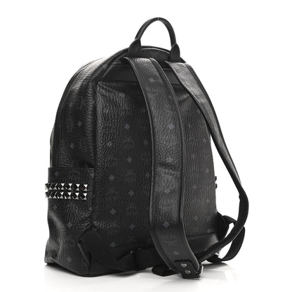 MCM Visetos Medium Side Studs Stark Backpack Black 3 of 9
