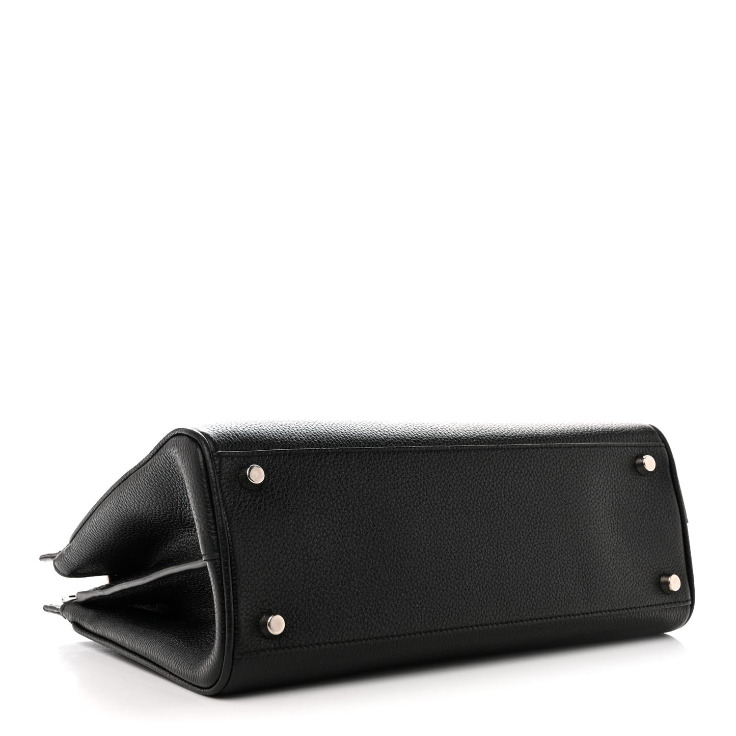 Grainy Calfskin Small Zumi Top Handle Bag Black