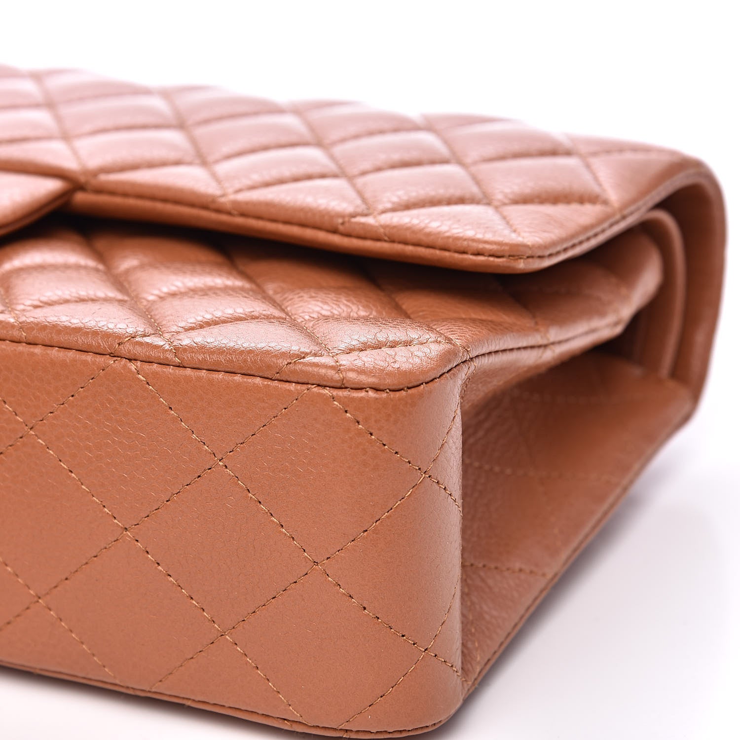 Chanel Caviar Quilted Medium Double Flap Dark Beige 9 of 12