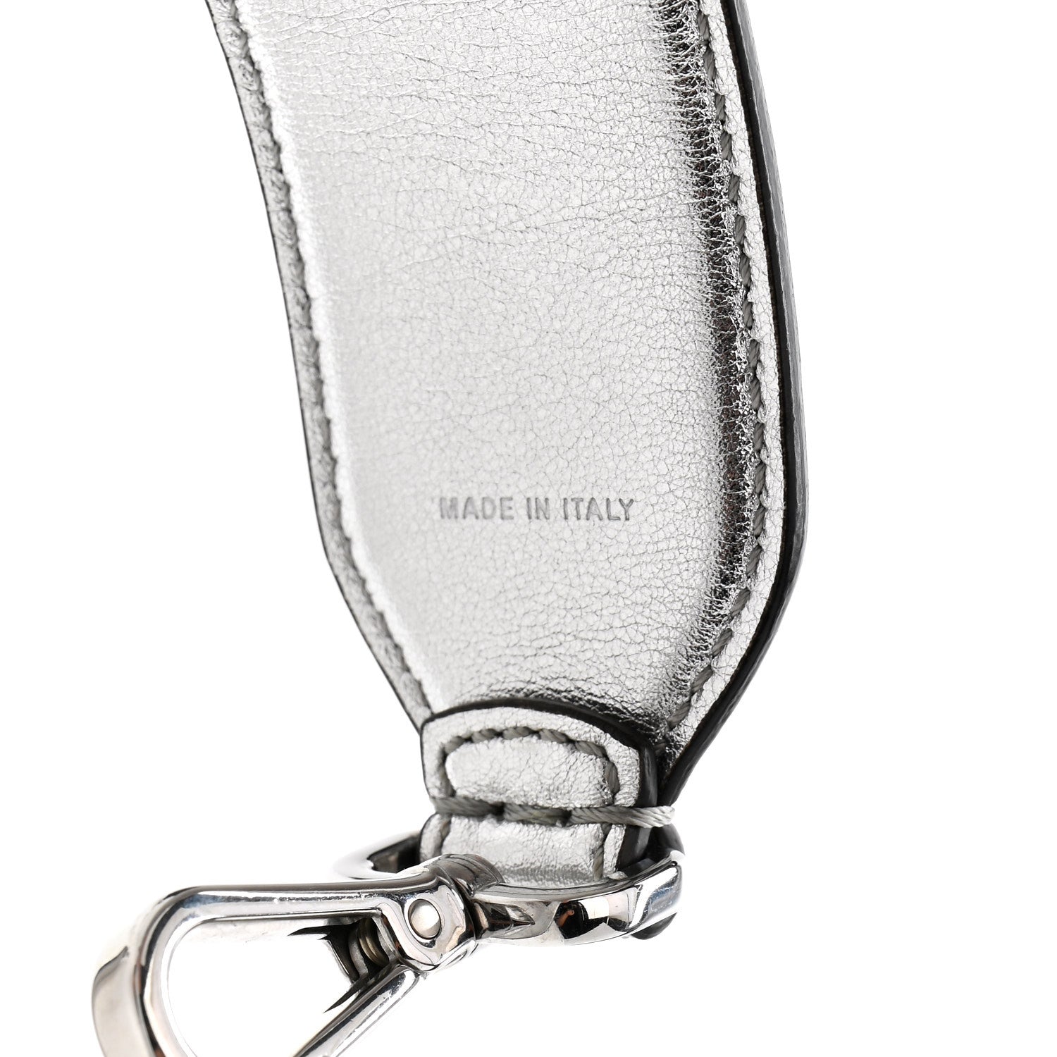 Fendi Vitello Catalan Mirror FF 1974 Embossed Strap You Argento 3 of 4
