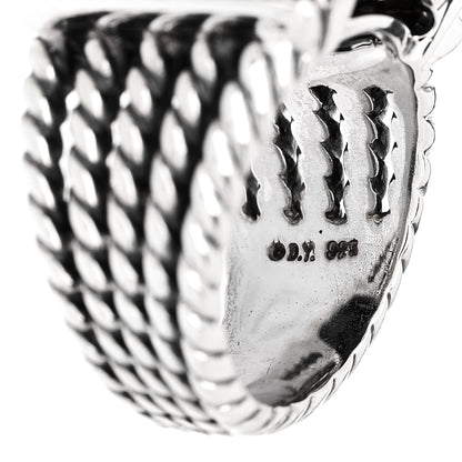 David Yurman Sterling Silver Diamond Black Onyx 20mm Wheaton Ring 52 6 5 of 6