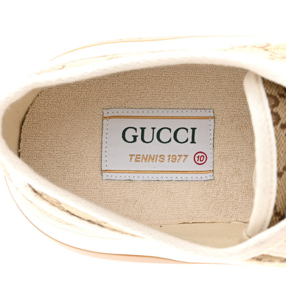 Gucci GG Monogram Mens 1977 Tennis Platform 52mm Sneakers 10 Beige Ebony Mystic White 6 of 9