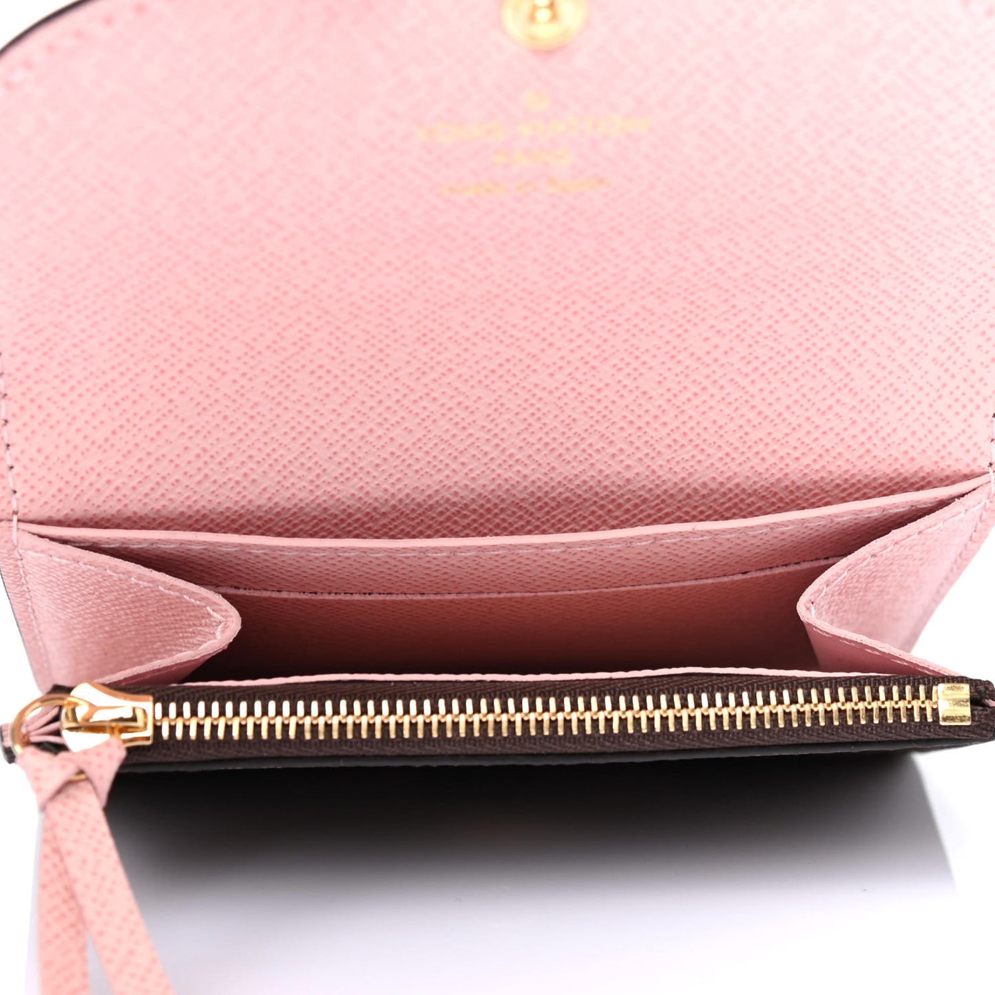 Damier Ebene Rosalie Coin Purse Rose Ballerine