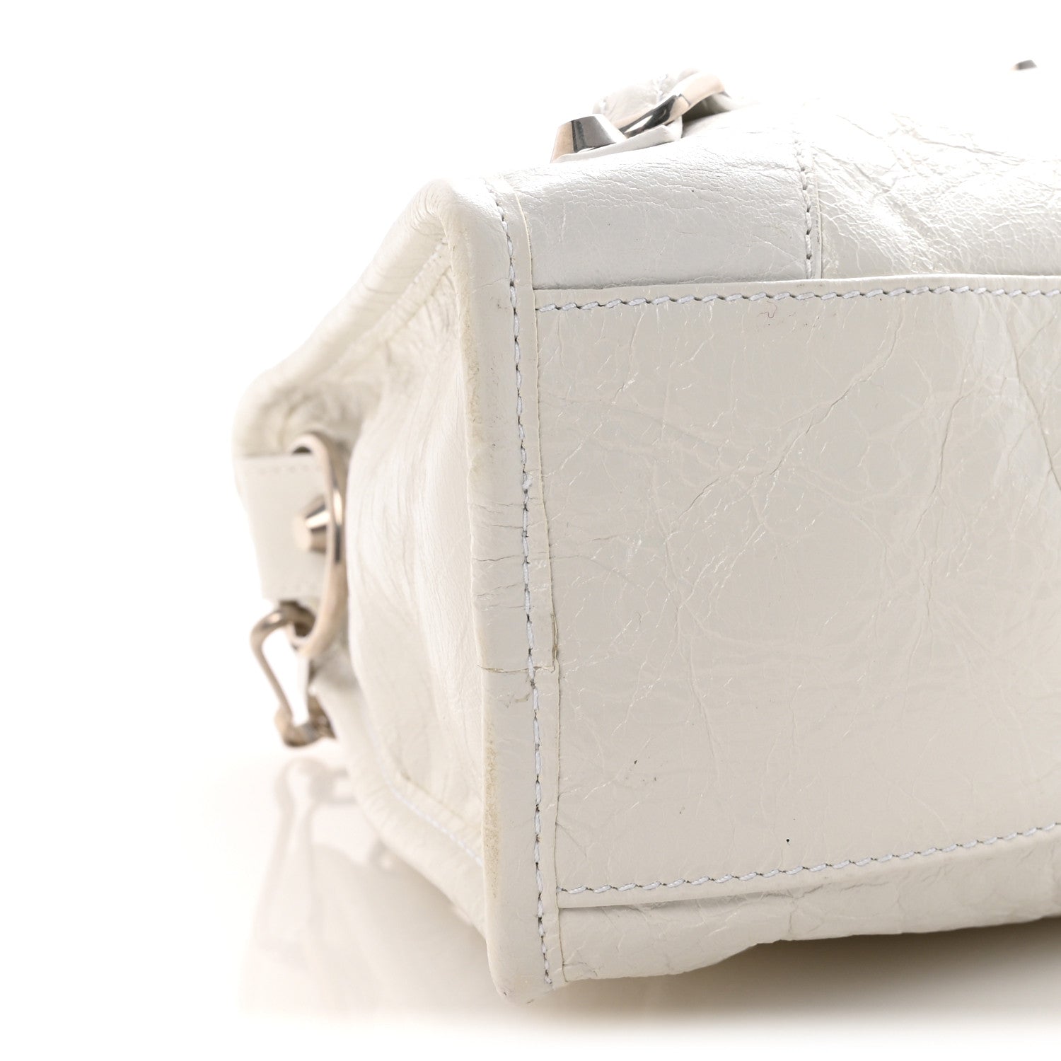 Balenciaga Agneau Arena Silver Hardware Small Le City Optic White 8 of 9