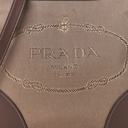 Prada Jacquard Logo Small Flat Messenger Bag Corda Bruciato 10 of 12
