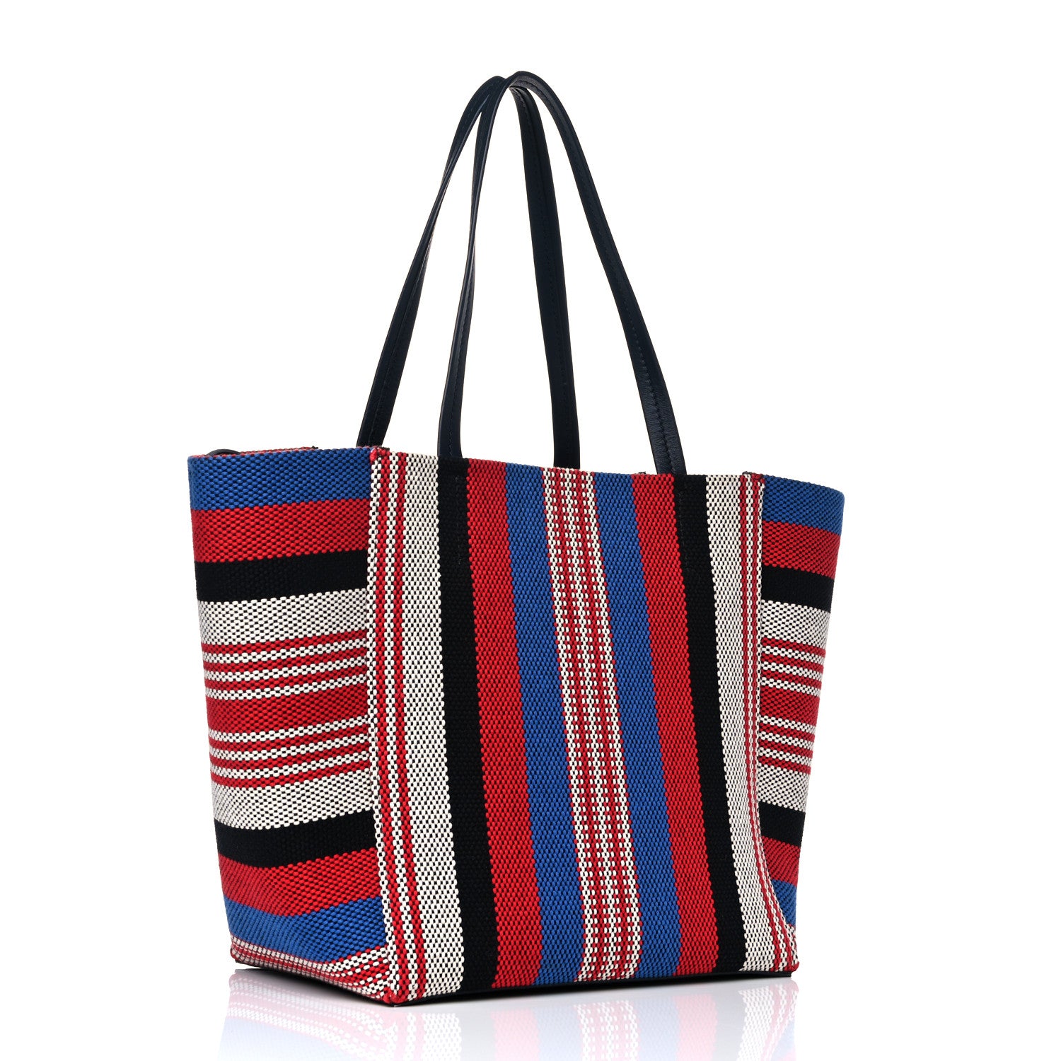 Celine Textile Striped Small Horizontal Cabas Phantom Navy Blue 2 of 11