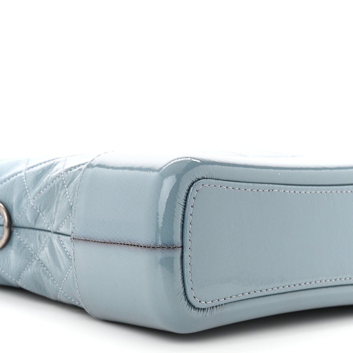 Patent Goatskin Quilted Medium Gabrielle Hobo Blue