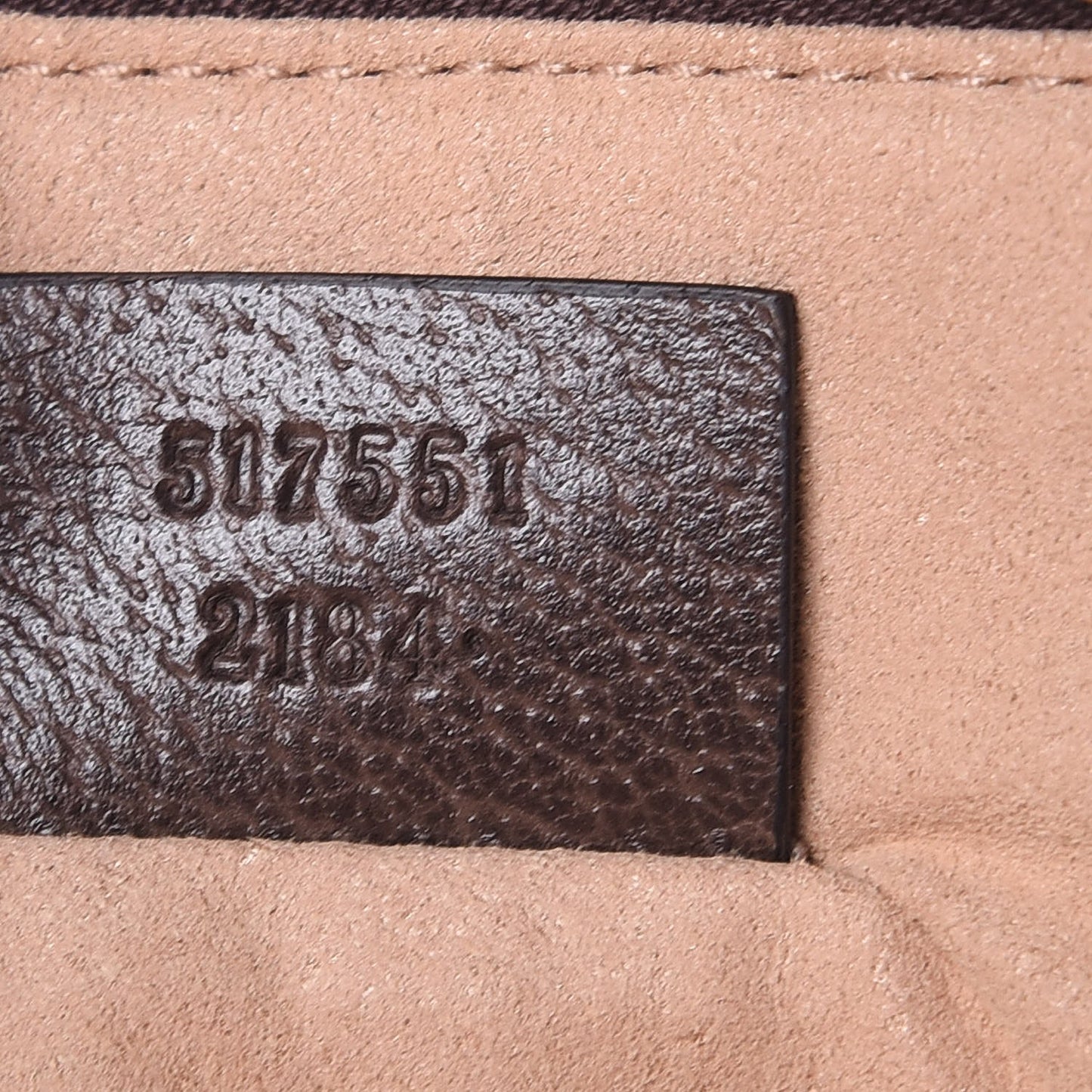 GG Supreme Monogram Large Ophidia Pouch Clutch Brown