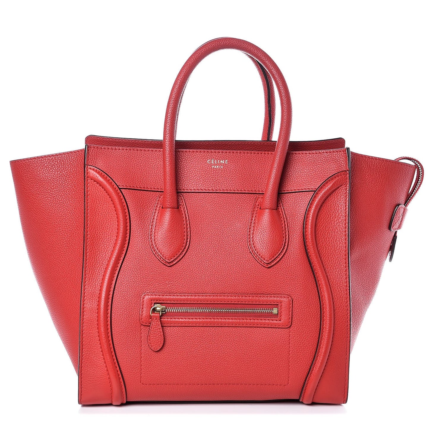Drummed Calfskin Mini Luggage Coquelicot