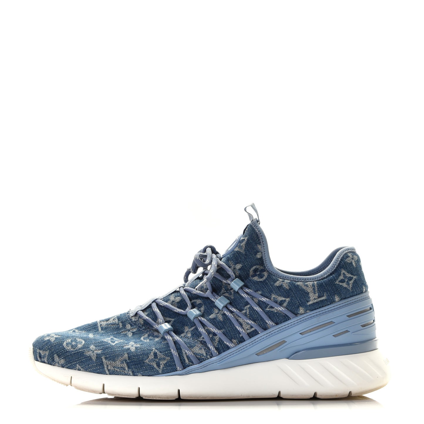Denim Rubber Monogram Fastlane Low Sneakers 11 Navy