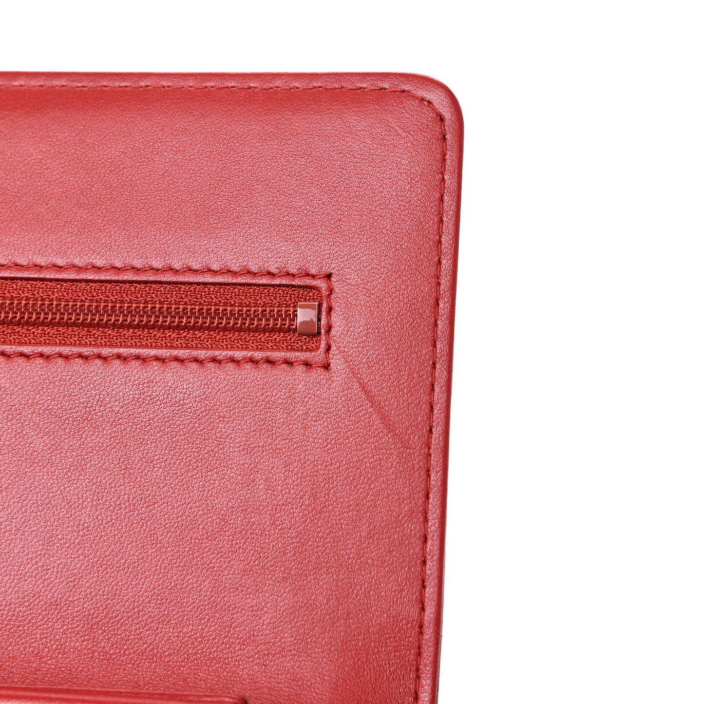 Lambskin Quilted Boy Wallet On Chain WOC Red
