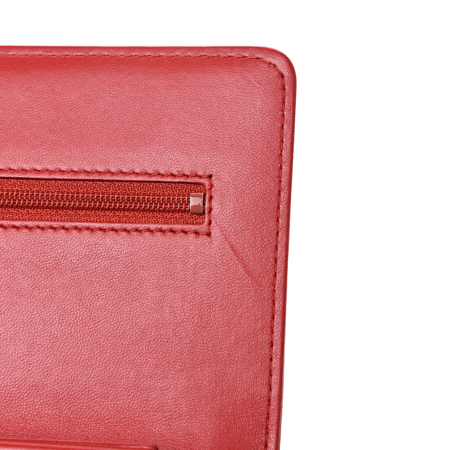 Chanel Lambskin Quilted Boy Wallet On Chain WOC Red 13 of 14