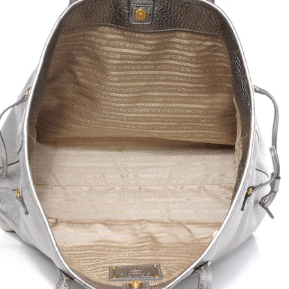 Prada Vitello Daino Shopping Tote Acciaio 5 of 9