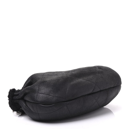 Chanel Shearling Suede Lambskin Stitched Hobo Black 3 of 9