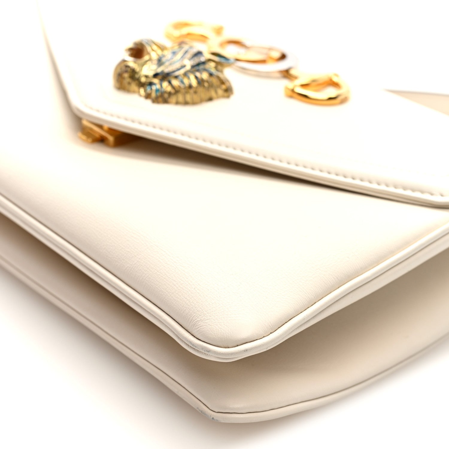 Gucci Vitello Palmellato Lux Crystal Medium Rajah Shoulder Bag Mystic White Multicolor 11 of 11