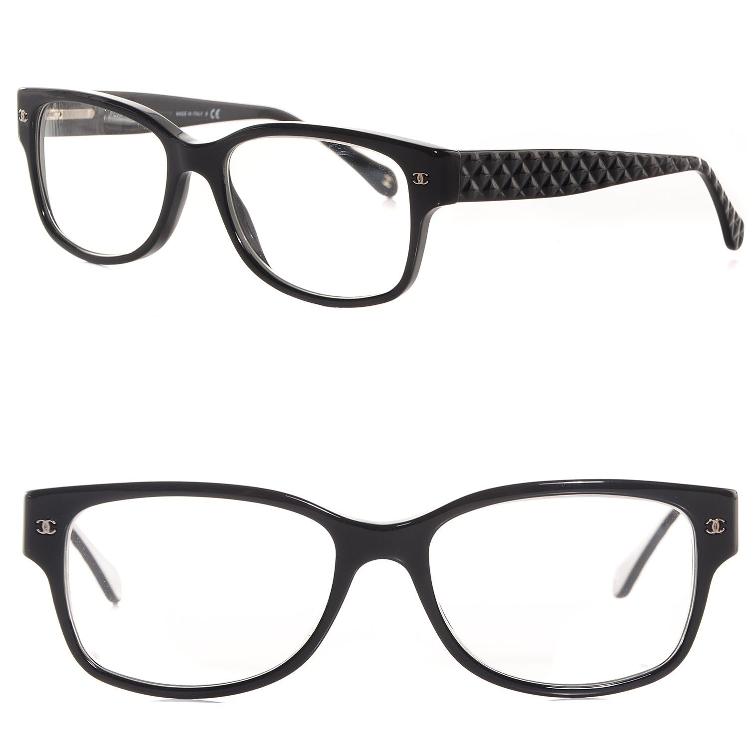 Chanel CC Quilted Eyeglass Frames Black 3135 1 of 5