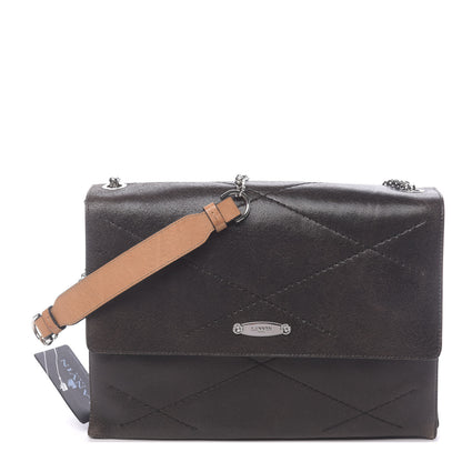 Lanvin Laminated Calfskin Medium Sugar Flap Shoulder Bag Brown 1 of 9