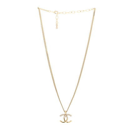 Chanel Metal Crystal Bead CC Necklace Gold 4 of 6