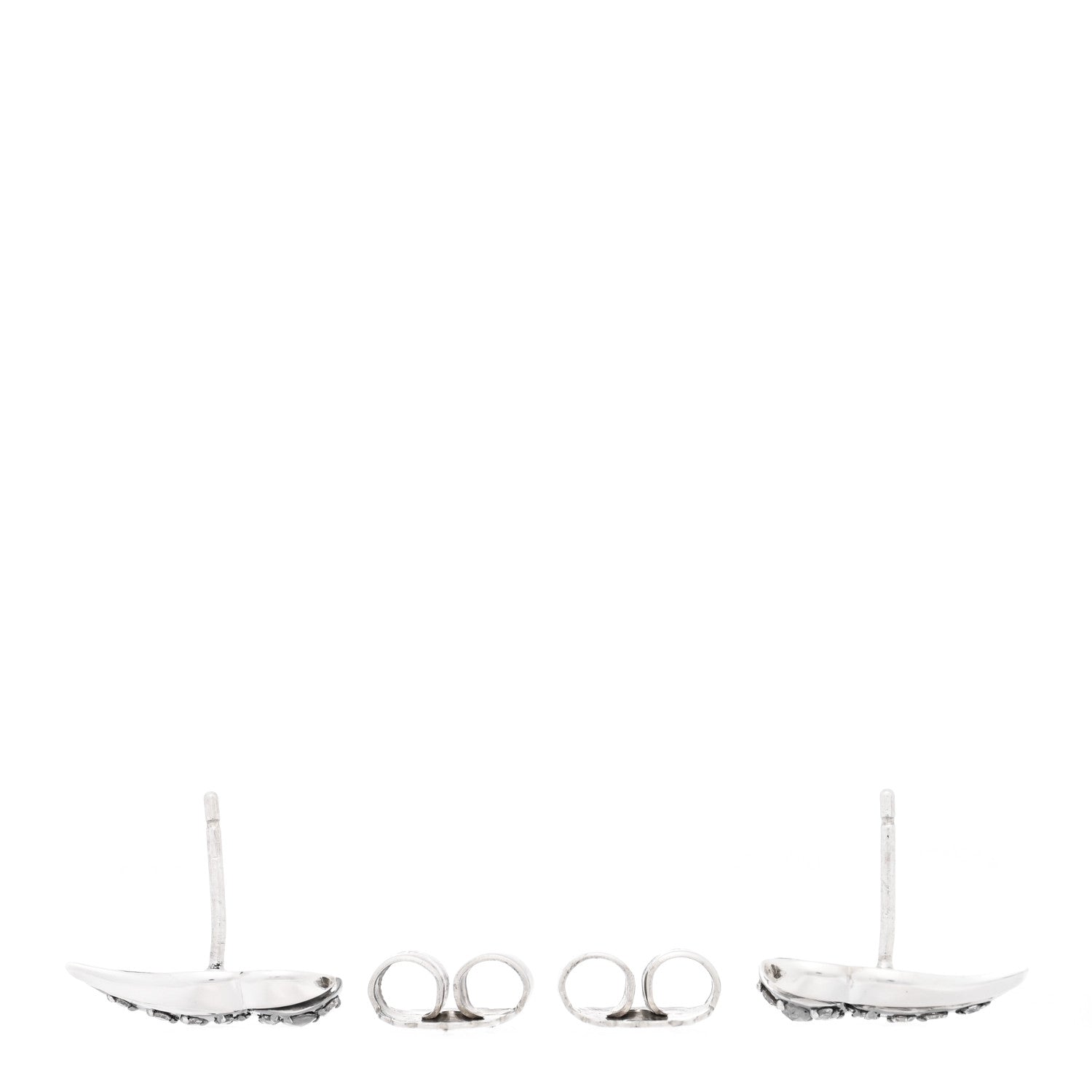 John Hardy Sterling Silver Diamond Lahar Wing Stud Earrings 3 of 4