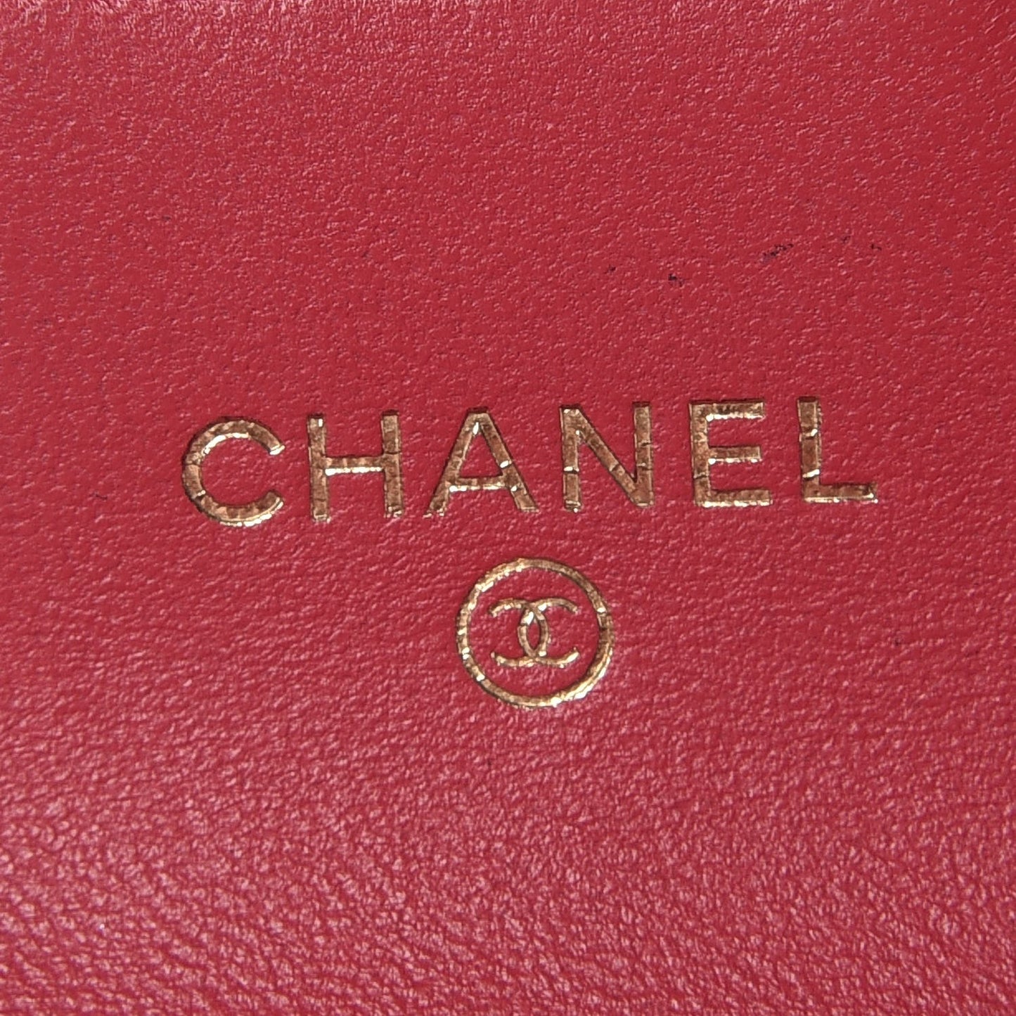 Lambskin Quilted Flap Card Holder Dark Pink