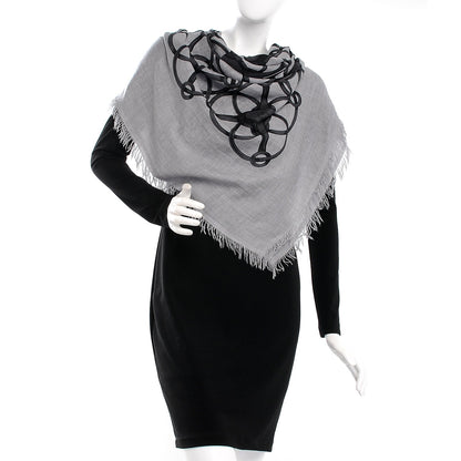 Gucci Modal Wool Hildash Square Shawl Zinc Medium Grey 2 of 5