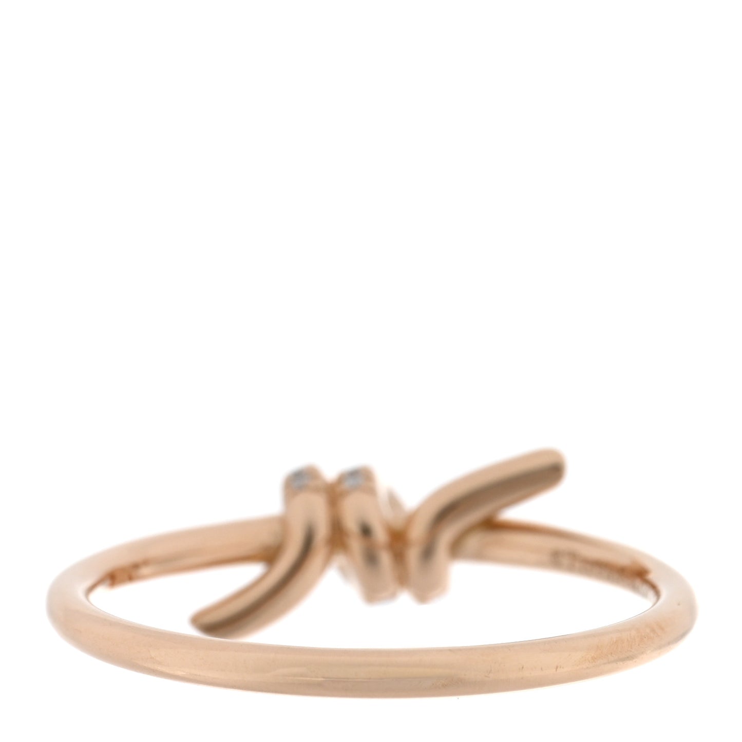 18K Rose Gold Diamond Small Knot Ring 60 9