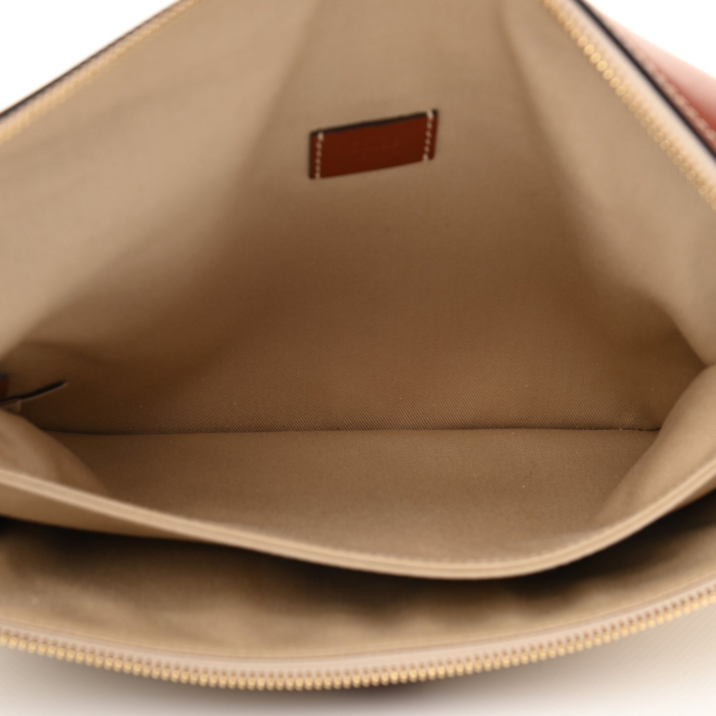 Cotton Calfskin Woody Belt Bag Beige Brown