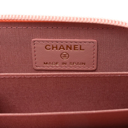 Chanel Caviar Quilted Boy Zip Around Coin Purse Wallet Pink 6 of 8