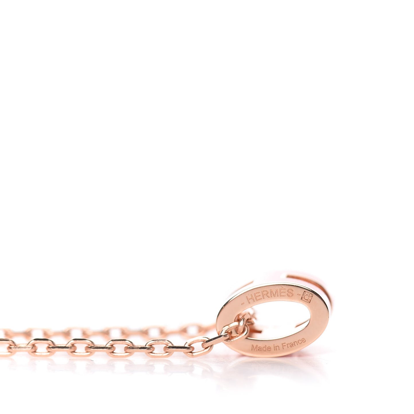 Lacquered Rose Gold Mini Pop H Pendant Necklace Rose Azalee