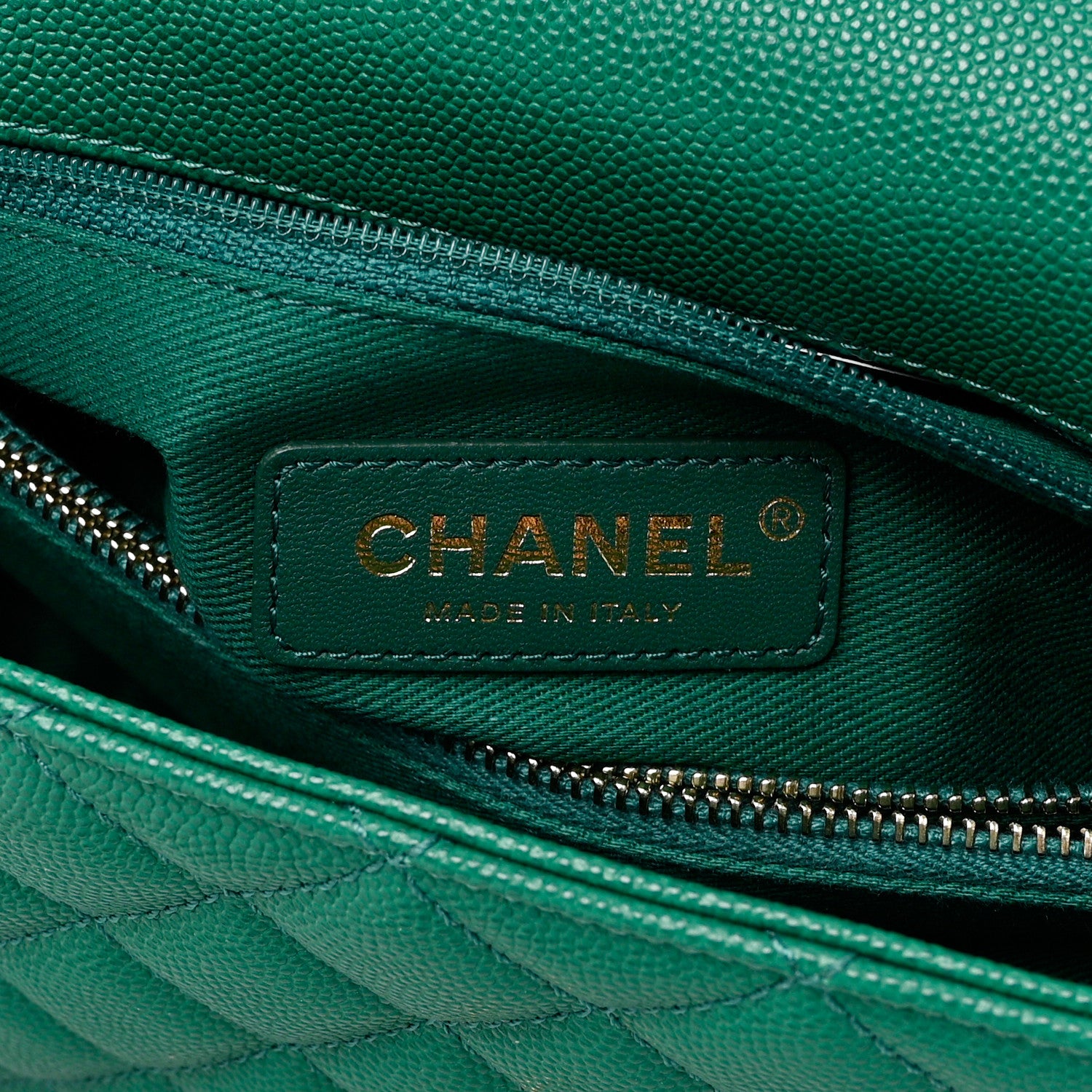 Chanel Caviar Quilted Small Coco Handle Flap Green 6 of 10