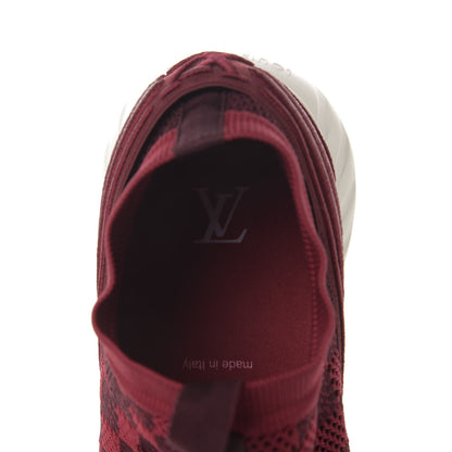 Louis Vuitton Knit Damier Fastlane Sneakers 8.5 Burgundy Red 7 of 8