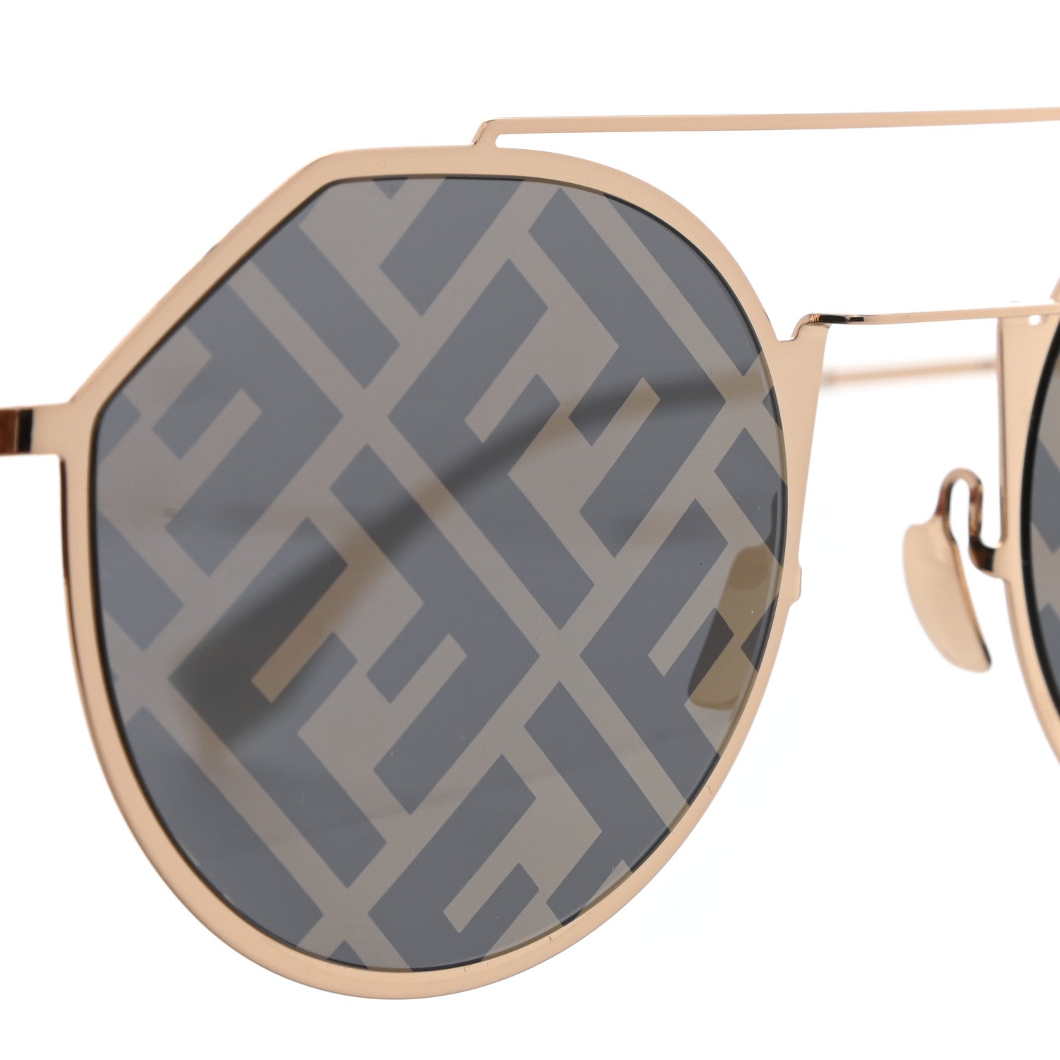 Fendi Metal Eyeline Aviator Sunglasses FF M0021/S Gold 4 of 7