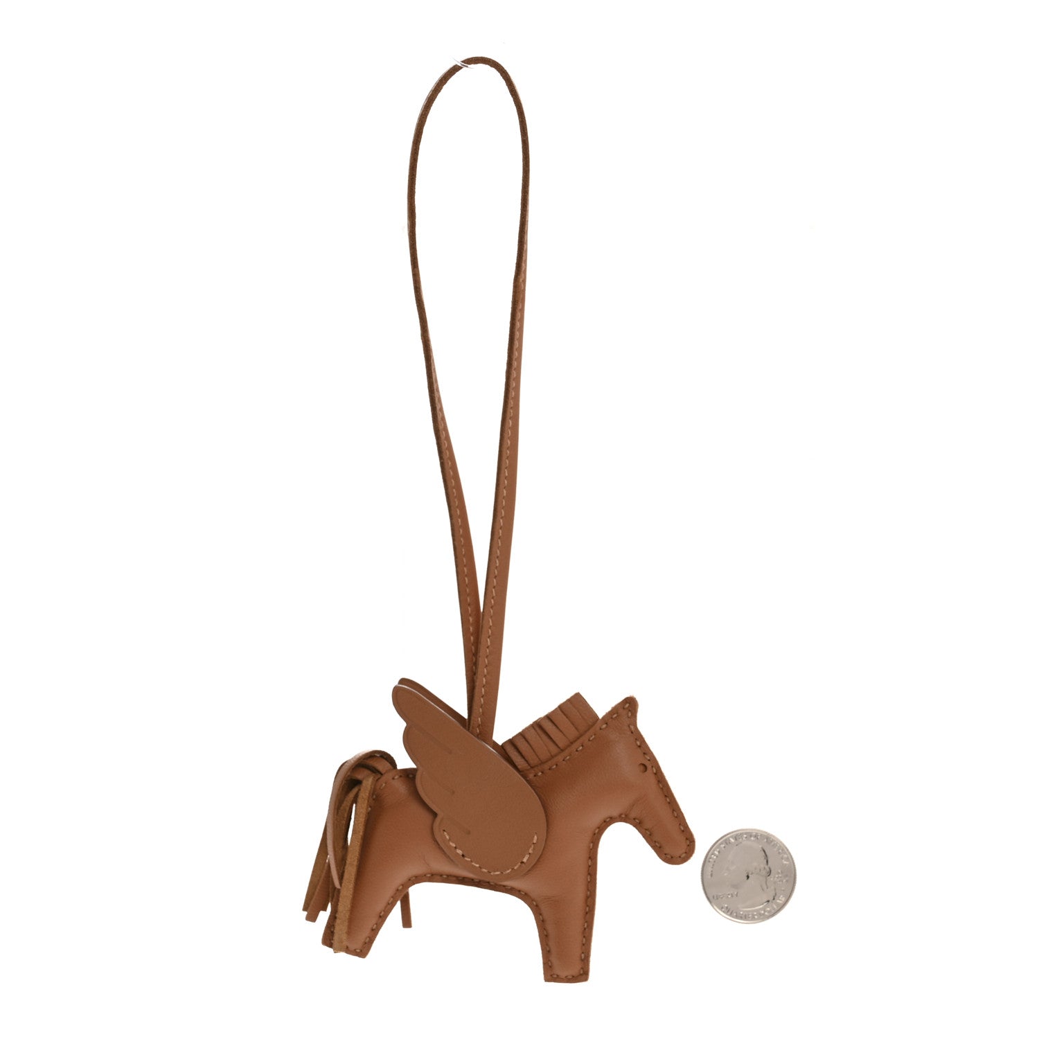 Hermes Milo Lambskin Swift Grigri Rodeo Pegase Horse Bag Charm PM Gold 2 of 5