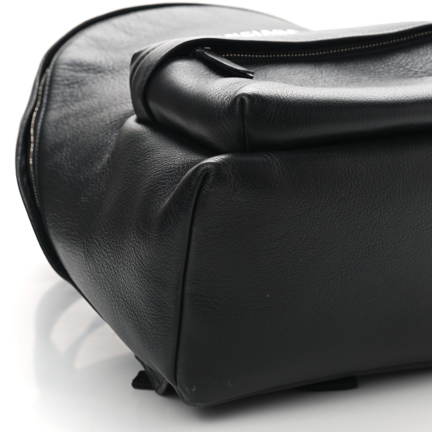 Smooth Calfskin Logo Small Everyday Backpack Black White