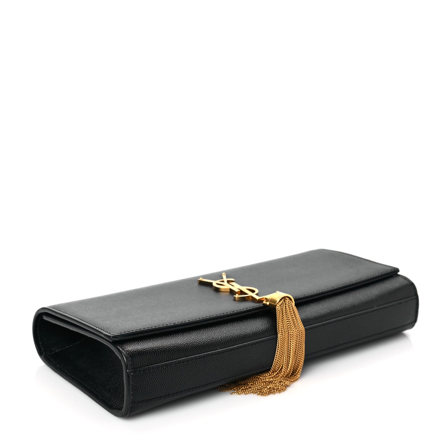 Saint Laurent Grain De Poudre Classic Monogram Tassel Clutch Black 2 of 5