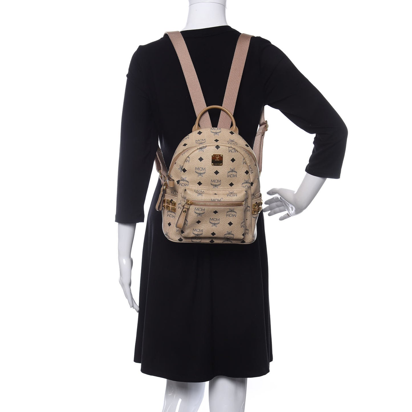 Visetos Side Stud Mini Stark Backpack Beige