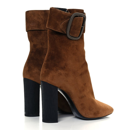 Saint Laurent Suede Joplin Buckle Booties 36.5 Land 4 of 10
