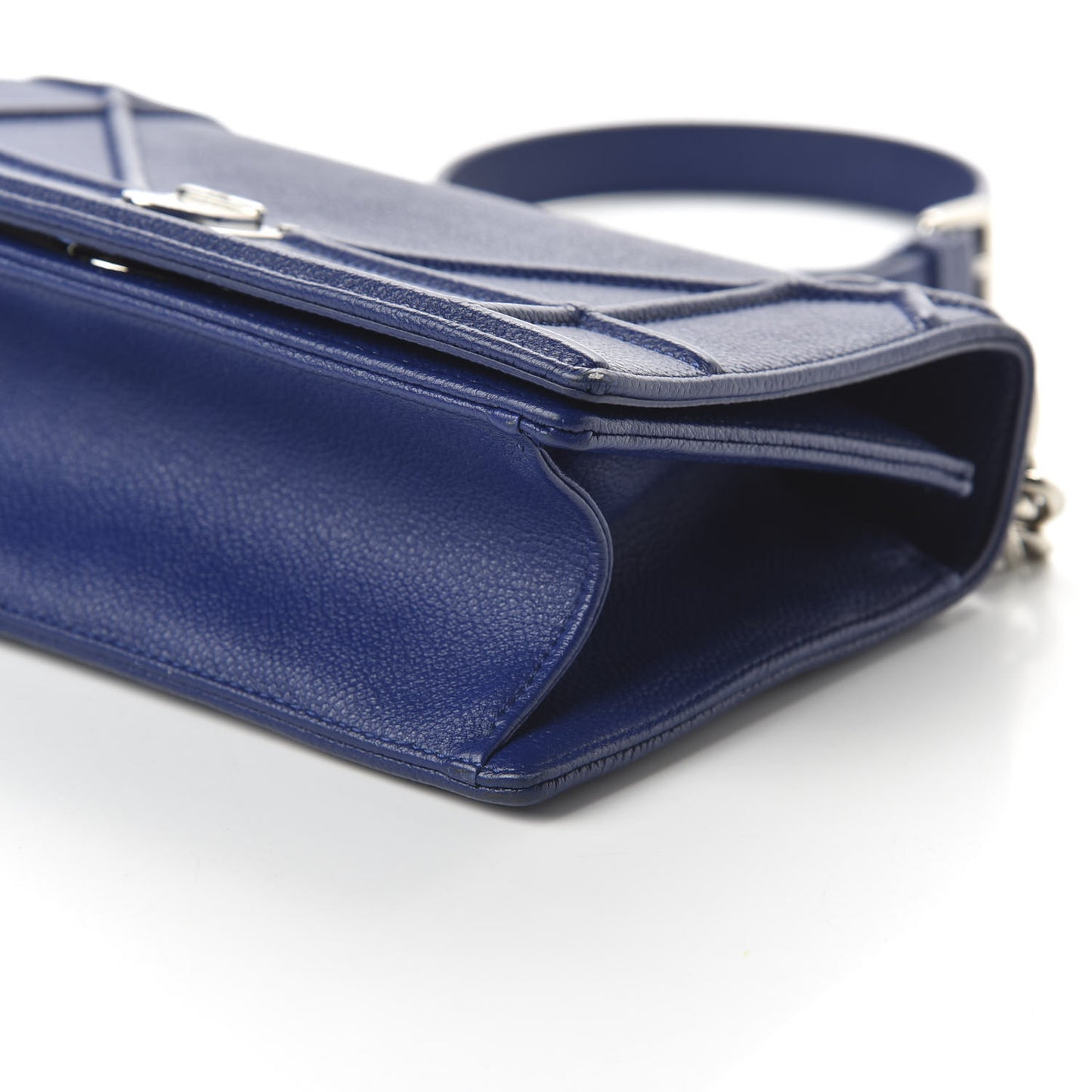 Grained Calfskin Small Diorama Flap Bag Bleu De Minuit