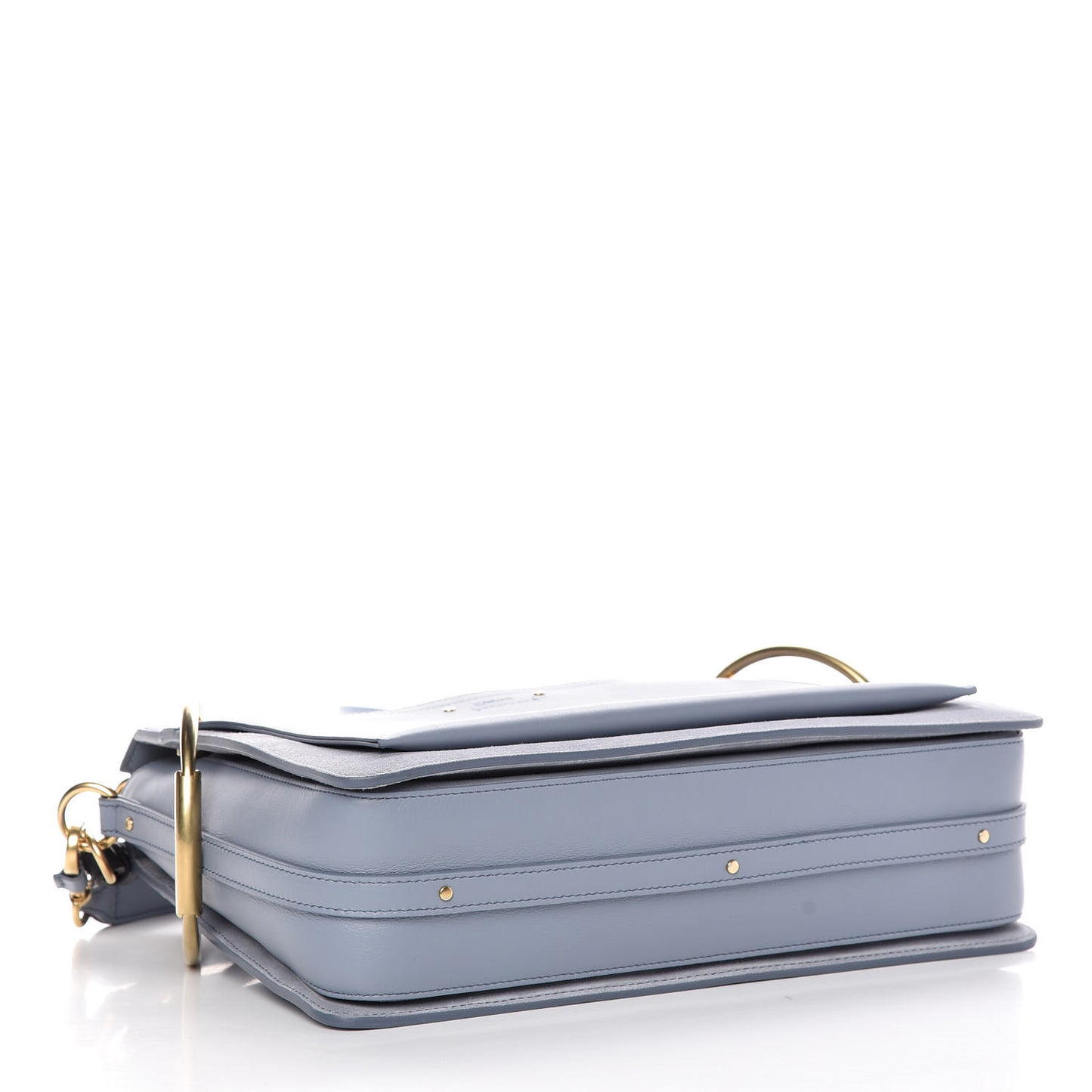 Calfskin Suede Medium Roy Bag Washed Blue