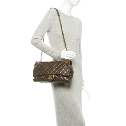 Chanel Crumpled Caviar Quilted Large Shiva Flap Brown 2 of 8