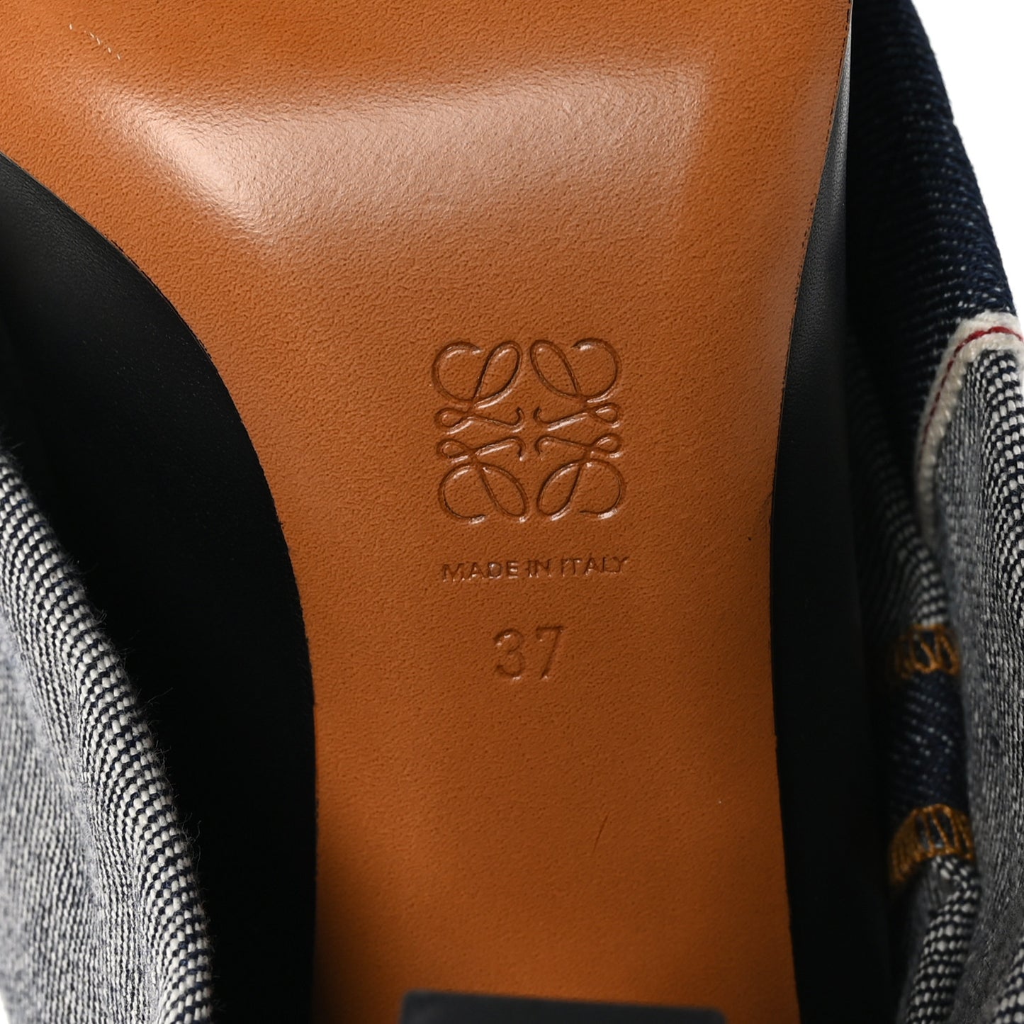 Denim Fold Over Boots 37 Black