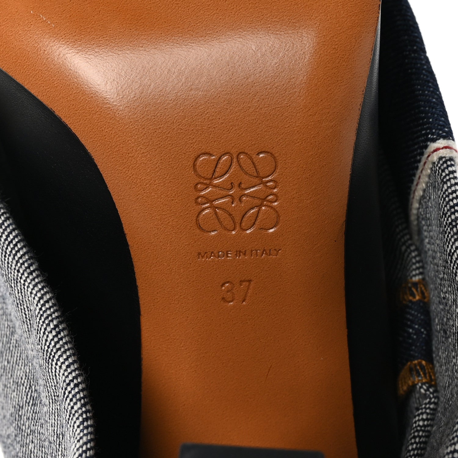 Loewe Denim Fold Over Boots 37 Black 6 of 7