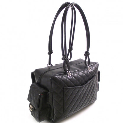 Chanel Calfskin Quilted Large Cambon Multipocket Reporter Black White 3 of 12