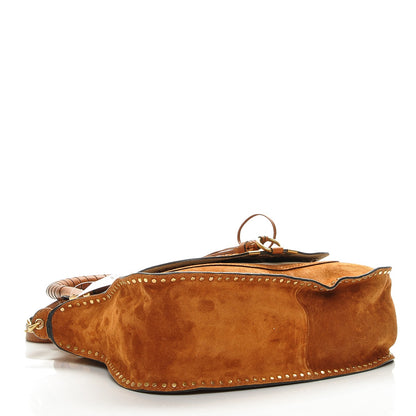 Chloe Suede Calfskin Braided Medium Marcie Satchel Caramel 4 of 7