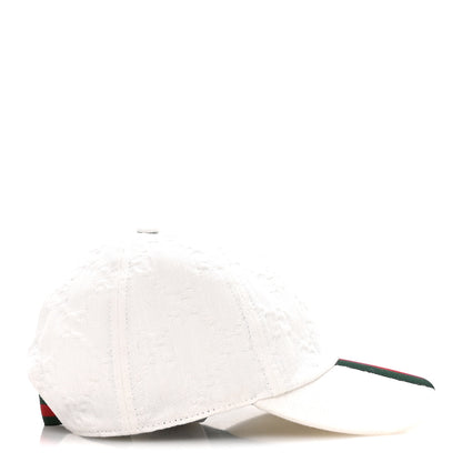 Gucci Cotton Monogram Web Baseball Hat L White 5 of 9